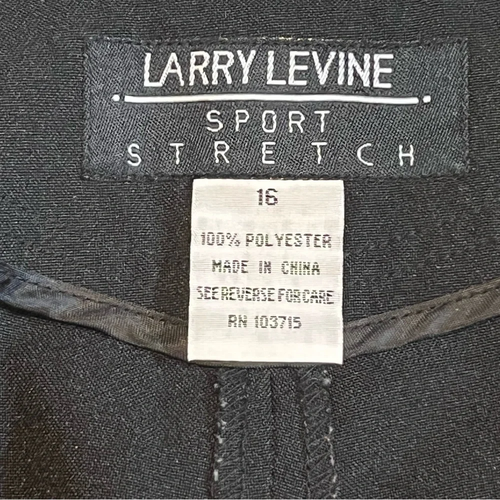 Larry Levine Pants Womens 16 Sport Stretch Trouser Zipper Polyester Wide Leg